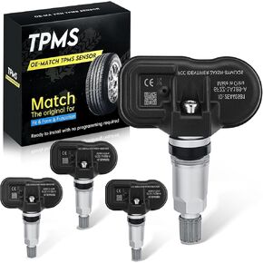 TPMS Sensor, 6F2Z-1A189-A for GM 315Mhz Tire Pressure Monitoring Sensor Compatible with Ford & Lincoln & Mazda & Mercury, Escape Explore Focus Navigator Mariner Replace# 6F2A1A176AE (4 Pcs)