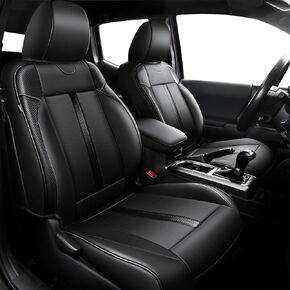 Leather Seat Covers Custom Fit for 2024 2025 Tacoma Gen 4th Double Cab - Fully Covered - Fit Like a Glove - Center Console Armrest Covers Included - for Tacoma Accessories