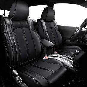 Leather Seat Covers Custom Fit for 2024 2025 Tacoma Gen 4th Double Cab - Fully Covered - Fit Like a Glove - Center Console Armrest Covers Included - for Tacoma Accessories