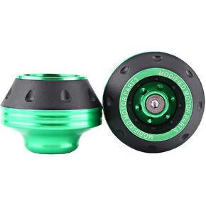 CNC Front Fork Frame Sliders Wheel Crash Protector Aluminum Fork Wheel Frame Sliders Crash Pads Motorbike Falling Protection Scooter Moped(Green)