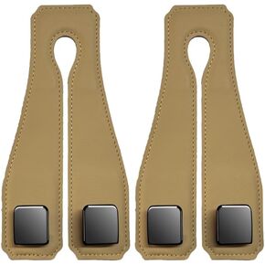 2 Pack Upgrade Car Purse Hook For Car, Headrest Hooks For Car,Car Seat Bag Hooks For Headrest,Premium Leather Car Headrest Hanger With Metal Hooks,Car Organizer Backseat Gadgets (Gray)