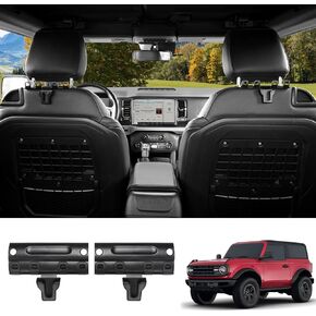Mabett Headrest Hook with Electric Fan and Cup Holder Kit for Ford Bronco 2021-2024,Multi-use Interior Storage Hooks for Bronco Accessories