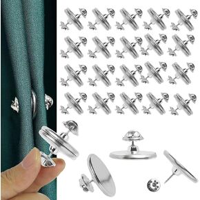 20 Pairs Magnetic Curtain Clips Curtain Magnets Closure Double Sided Strong Magnets Curtains Weights for Prevent Light Leaking Keep Curtain Closed for Home Bedroom Office Curtain Draperies (Sliver)
