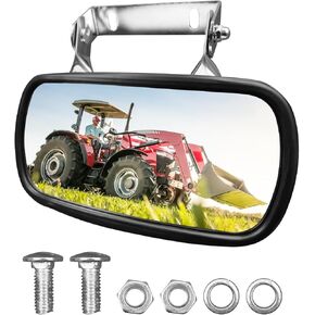 Stainless Steel Tractor Mirror Fit for Kubota John Deere Massery Ferguson New Holland for Tractors Forklifts Trucks Boats Magnetic Convex Mirror with U-Bracket