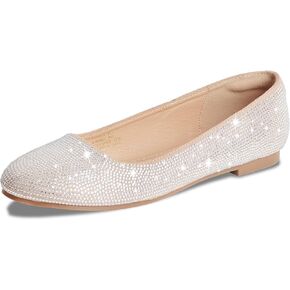 Women's Flats Shoes Rhinestone Ballet Flat Shoes Sparkly Embellished Party Comfortable Round Toe Ballerina Walking Flats Shoes