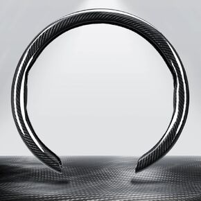 Glossy Carbon Fiber Steering Wheel Cover, Non-Slip Car Steering Wheel Cover Protector,Comfortable & Breathable Car Interior Decoration,Universal Fit 14.5"-15" Steering Wheel