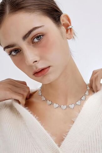 Gold Necklaces For Women Heart Charm Necklace Choker Necklace Toggle Necklace Adjustable Design Heart Necklace Jewelry Gift in Saudi Arabia