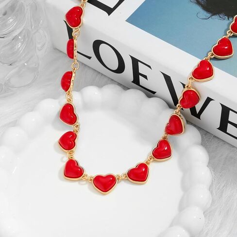 Gold Necklaces For Women Heart Charm Necklace Choker Necklace Toggle Necklace Adjustable Design Heart Necklace Jewelry Gift in Saudi Arabia