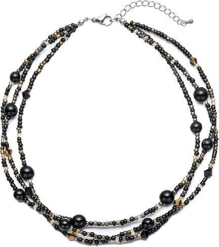 S.J JEWELRY قلادات متعددة الخرز للنساء ملونة مطرزة بقلادة بوهو للنساء قلادة صيفية للشاطئ قلادة من اللؤلؤ بطبقات in Saudi Arabia