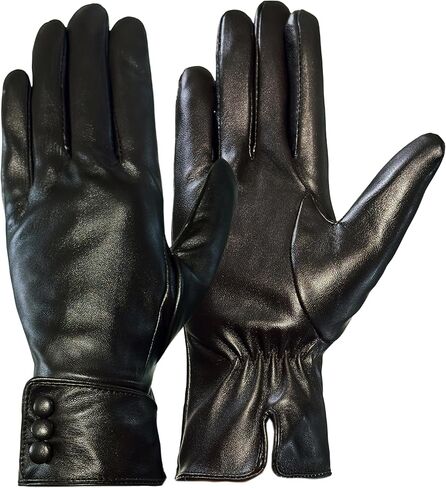 Tomily Women's Winter Leather Gloves,Touch Screen Outdoor Fleece Lined Windproof Driving Dress Gloves in Saudi Arabia