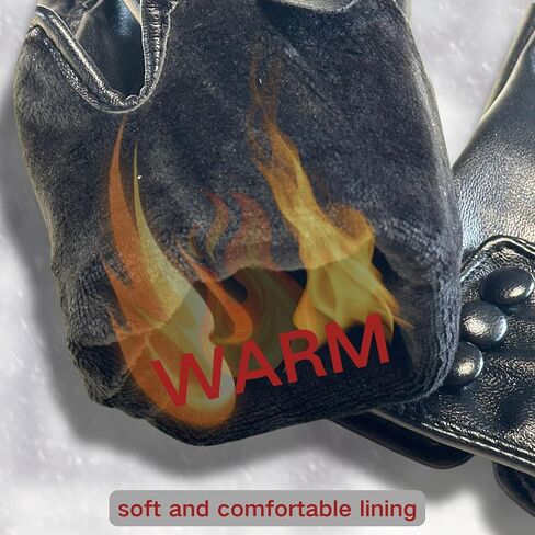 Tomily Women's Winter Leather Gloves,Touch Screen Outdoor Fleece Lined Windproof Driving Dress Gloves in Saudi Arabia