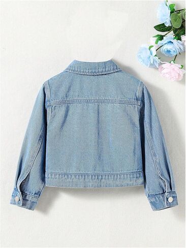 Verdusa Girl's Ripped Long Sleeve Single Breasted Collar Denim Jackets Outerwear in Saudi Arabia