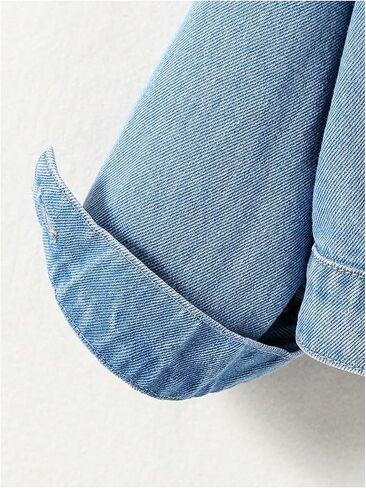 Verdusa Girl's Ripped Long Sleeve Single Breasted Collar Denim Jackets Outerwear in Saudi Arabia