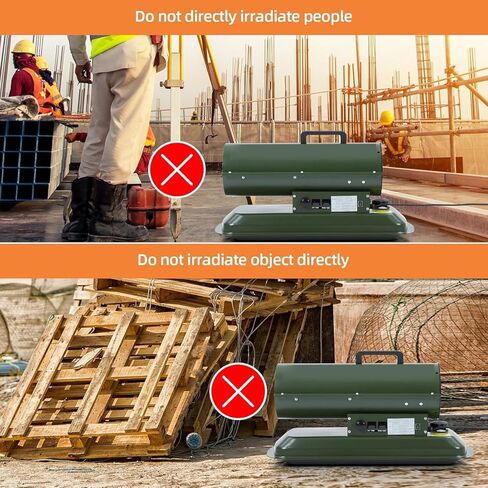 PioneerWorks 80,000 BTU سخان ديزل الهواء القسري وسخان الكيروسين، سخان مساحة توربيدو مع التحكم في درجة الحرارة الحرارية، محمول للخارج، موقع العمل، المرآب وموقع البناء in Kuwait