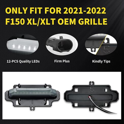 AUXLIGHT 5-PCS LED Grille Lights for For-d F150 OEM XL/XLT 2021-2022 Accessories, Upgraded Factory Grill Lamps Kit with Adapter & Wiring Harness (White) in Saudi Arabia