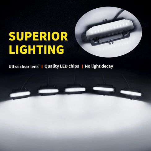 AUXLIGHT 5-PCS LED Grille Lights for For-d F150 OEM XL/XLT 2021-2022 Accessories, Upgraded Factory Grill Lamps Kit with Adapter & Wiring Harness (White) in Saudi Arabia