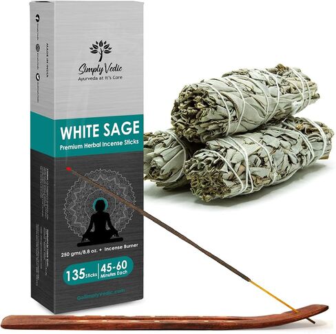 أعواد بخور الياسمين 250 جرام (حوالي 135 عصا بخور فاخرة + حامل بخور)| يدوم 60 دقيقة، مثالي للتأمل واليوجا والشفاء الروحي والصلاة والعلاج العطري in Saudi Arabia