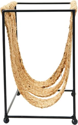 Main + Mesa Woven Jute and Metal Magazine Holder, Natural/Black in Saudi Arabia