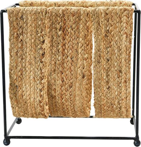 Main + Mesa Woven Jute and Metal Magazine Holder, Natural/Black in Saudi Arabia
