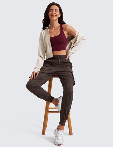 CRZ YOGA Cargo Joggers Pants for Women Lightweight Ruched Workout Casual Travel Athletic Hiking Pants with Pockets in Saudi Arabia