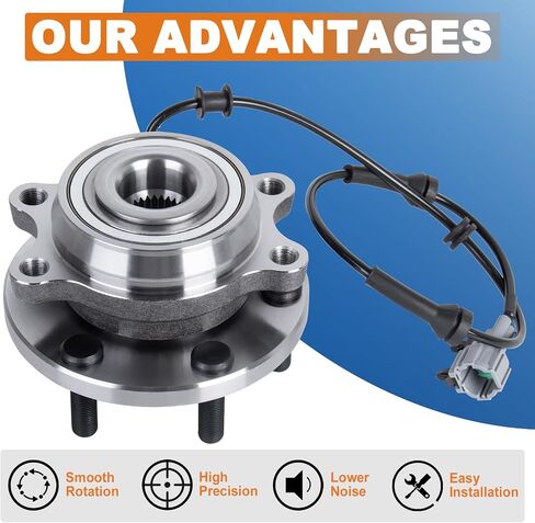 515066 زوج مجموعة محمل محور العجلة الأمامية متوافقة مع 2004-2007 إنفينيتي QX56/ نيسان تيتان متوافقة مع 2005-2007 نيسان أرمادا متوافقة مع 2004 باثفايندر 6 العروات ث/ABS in Saudi Arabia