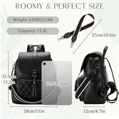 VX VONXURY Backpack Purse for Women Fashion Anti-Theft PU Leather Backpack Shoulder Bag Convertible 2 Ways for Travel Work,Black in Kuwait