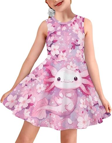 Girls Summer Sleeveless Dress Kids Flowy Swing Dresses for Toddler Girls in Kuwait