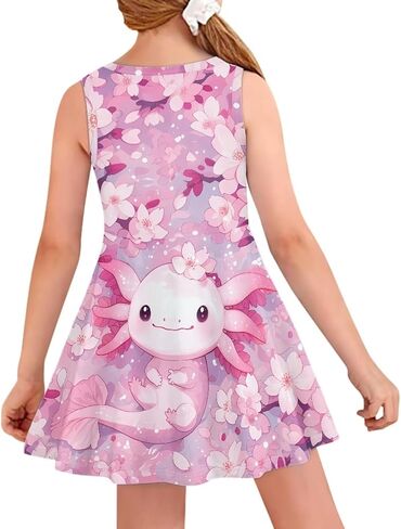 Girls Summer Sleeveless Dress Kids Flowy Swing Dresses for Toddler Girls in Kuwait