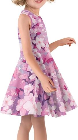 Girls Summer Sleeveless Dress Kids Flowy Swing Dresses for Toddler Girls in Kuwait