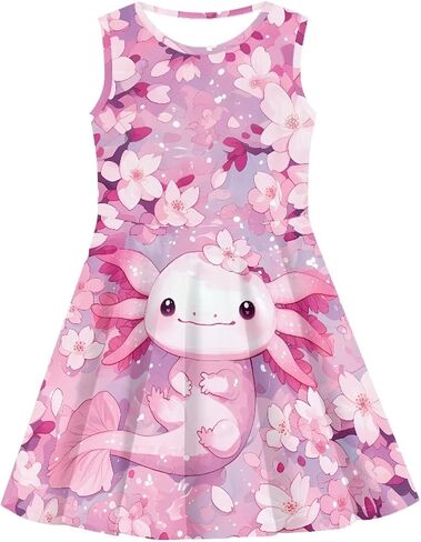 Girls Summer Sleeveless Dress Kids Flowy Swing Dresses for Toddler Girls in Kuwait