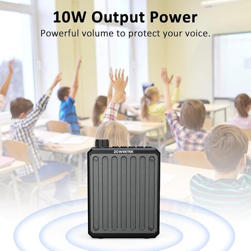 ZOWEETEK مضخم صوت بلوتوث مع سماعة ميكروفون سلكية للتحدث، ودعم التسجيل وتنسيق الصوت MP3، ومضخمات الطاقة المحمولة للمعلمين والمدربين والتدريب، ويجب أن يمتلك المعلم in Kuwait