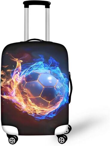 Biyejit Fire Water Basketball Travel Suitcase Cover Elastic Luggage Case Dust Cover Anti-scratch Luggage Cover for 18-32 Inch Suitcase Essential Accessories in Kuwait