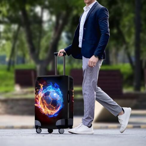 Biyejit Fire Water Basketball Travel Suitcase Cover Elastic Luggage Case Dust Cover Anti-scratch Luggage Cover for 18-32 Inch Suitcase Essential Accessories in Kuwait