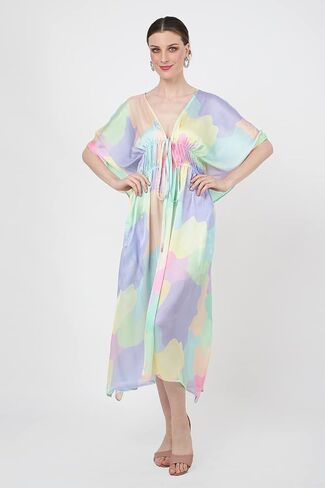 Miss Lavish London Kaftan Dresses - Long Caftan for Women with Pockets - Holiday Dress Loungewear & Beach Ready Cover-Ups in Saudi Arabia