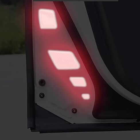 8 PCS Safety Warning Logos Anti-Collision Stickers for Toyota FJ Curiser, Car Door Reflective Safety Stickers, Car Anti-Scratch Decorative Protection Body Articles, Car Safety (Red) in Saudi Arabia