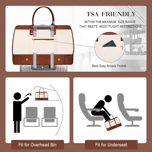 BOLOSTA Weekender Bags for Women with Shoe Compartment & Wet Pocket, Large Carry on Overnight Bags with Toiletry Bag, Personal Item Travel Duffle Tote Bag for Travel, Gym, Business (Brown) in Saudi Arabia