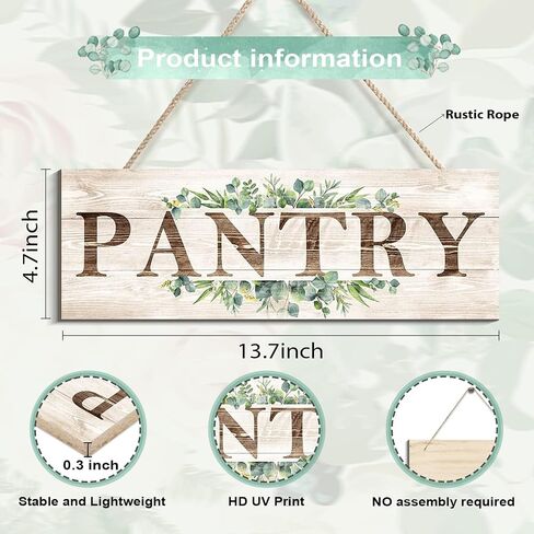 Creoate Pantry Signs Wall Art, Farmhosue Pantry Wall Decor, Wood Wall Hanging Plaque for Pantry Room Decor, Christmas Gift for Home in Saudi Arabia