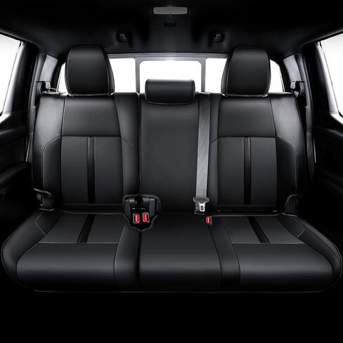 أغطية مقاعد جلدية مناسبة خصيصًا لسيارة Tacoma Gen 4th Double Cab لعام 2024 2025 - مغطاة بالكامل - تناسب مثل القفاز - تتضمن أغطية مسند ذراع وحدة التحكم المركزية - لملحقات تاكوما in Kuwait