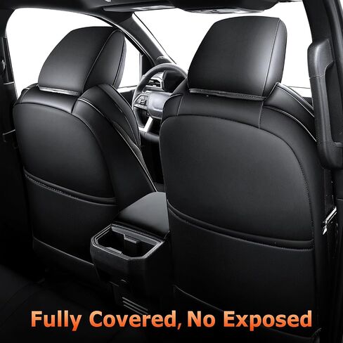 أغطية مقاعد جلدية مناسبة خصيصًا لسيارة Tacoma Gen 4th Double Cab لعام 2024 2025 - مغطاة بالكامل - تناسب مثل القفاز - تتضمن أغطية مسند ذراع وحدة التحكم المركزية - لملحقات تاكوما in Kuwait