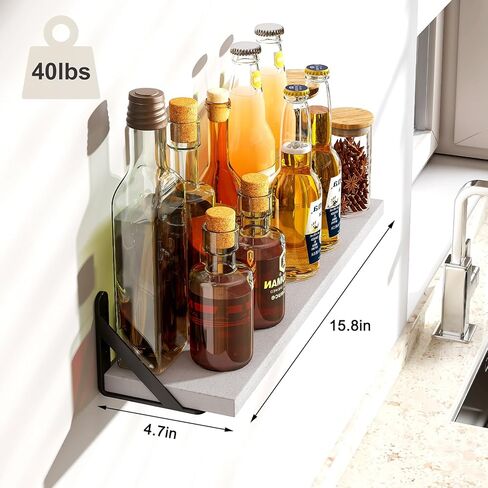 أرفف عائمة من Fixwal، عرض 4.7 بوصة، أرفف حائط خشبية ريفية، مجموعة مكونة من 8 قطع، ذهبي أسود، أرفف تخزين جدارية in Kuwait