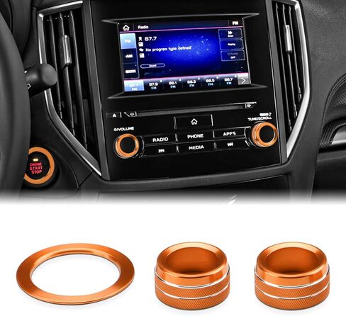أغطية مقبض راديو auovo متوافقة مع Subaru Forester 2019-2024/ Crosstrek 2018-2023/ Impreza 2017-2023 ملحقات مقبض ضبط الصوت وأغطية الزخارف المحرك وإيقاف الحلقة الخارجية (أحمر، 3 قطع) in Kuwait