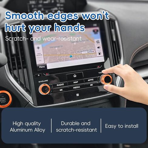 أغطية مقبض راديو auovo متوافقة مع Subaru Forester 2019-2024/ Crosstrek 2018-2023/ Impreza 2017-2023 ملحقات مقبض ضبط الصوت وأغطية الزخارف المحرك وإيقاف الحلقة الخارجية (أحمر، 3 قطع) in Kuwait