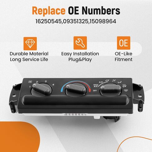 maXpeedingrods Heater AC Climate Control Module Panel Fit for GMC Sonoma, Jimmy, Chevy S10, Blazer, Oldsmobile Bravada #16250545, 15098964, 09351325 in Saudi Arabia
