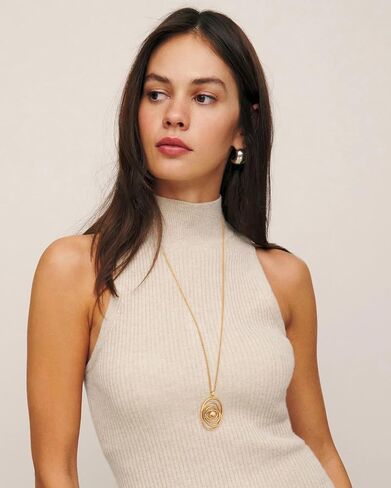 18k Gold Plated Ball Pendant Long Chain Necklace Dainty Personalized Handmade Layered Charm Spherical Sweater Necklace Glossy Minimalist Geometry Pendant 1.8mm Thin Cable Chain Necklace for Women 27" in Saudi Arabia