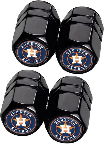 Astros Car Key Chain Keyring&Car Tire Valve Caps for Astros Fans,Huston Astros Car Keychain Key Ring/4pcs Car Tire Dust Caps Combo,Car Key Fob Holder Car Key Lanyard&Valve Caps,Baseball Fans Souvenir in Saudi Arabia