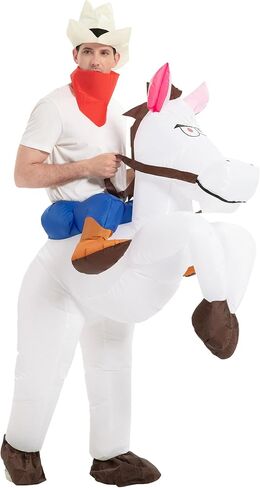 Inflatable Horse Costume Cowboy Rider Adult Size Halloween Party Outfit in Saudi Arabia