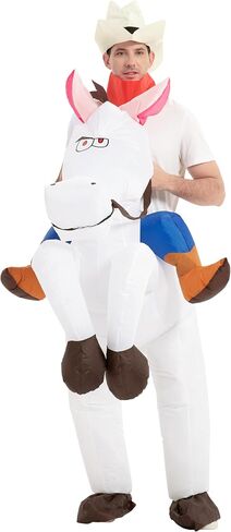 Inflatable Horse Costume Cowboy Rider Adult Size Halloween Party Outfit in Saudi Arabia