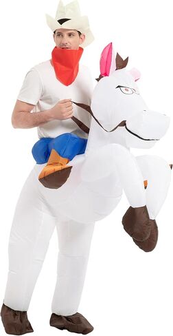Inflatable Horse Costume Cowboy Rider Adult Size Halloween Party Outfit in Saudi Arabia