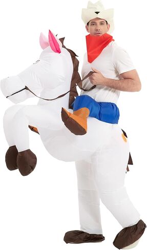 Inflatable Horse Costume Cowboy Rider Adult Size Halloween Party Outfit in Saudi Arabia