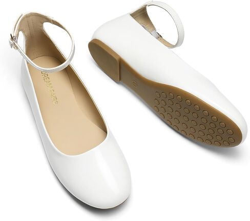أحذية الباليه المسطحة من DREAM PAIRS للنساء، أحذية مسطحة لطيفة بمقدمة مستديرة مع حزام للكاحل، أحذية مريحة للعمل كاجوال للعمل المكتبي للنساء in Saudi Arabia